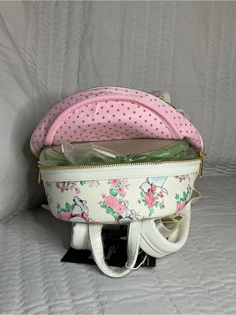 Loungefly White & Pink Marie Floral Mini Backpack